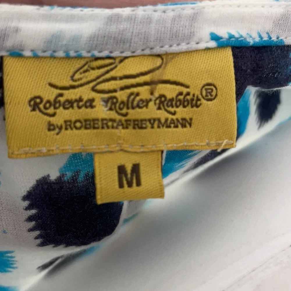 Roberta Roller Rabbit Blue Green Dotted Tunic Medium - Picture 6 of 7